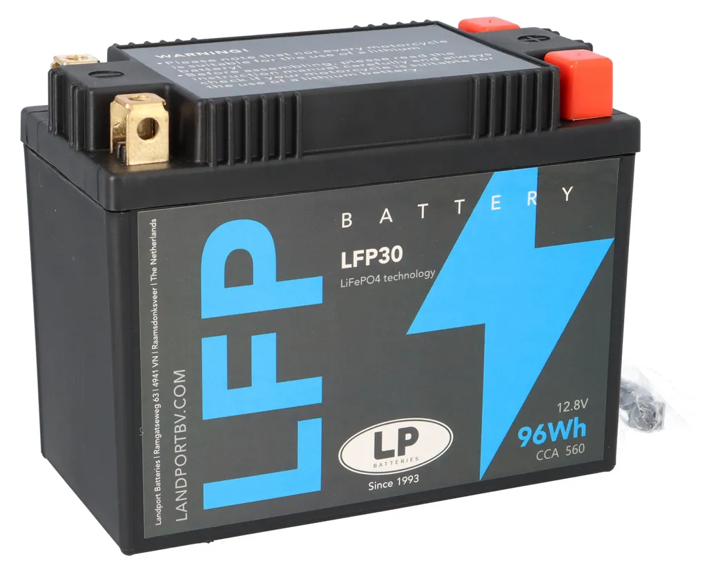 Batterie LFP30 Lithium 12,8V 96Wh : Démarrage Moto Puissant et Léger