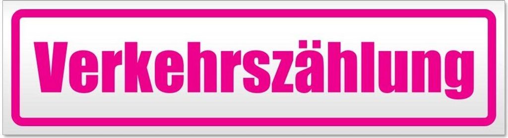Kiwistar Verkehrszählung Magnetschild Schild magnetisch - 30cm Pink - Magnetfolie für Auto PKW Kfz