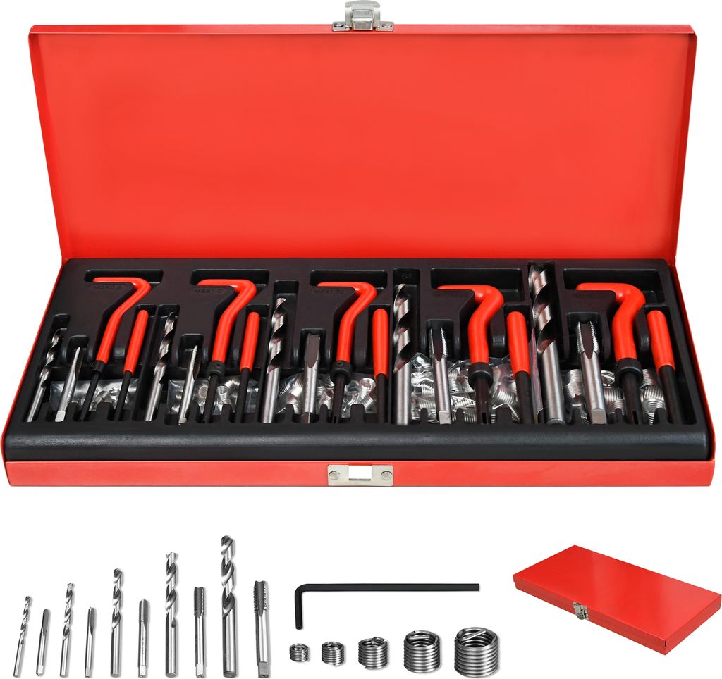 LZQ 131-tlg Gewinde Reparatur Satz Bohrer Sleeves Helicoil Auto Motor M5 M6 M8 M10 M12 Gewindehülse Werkzeug Kit
