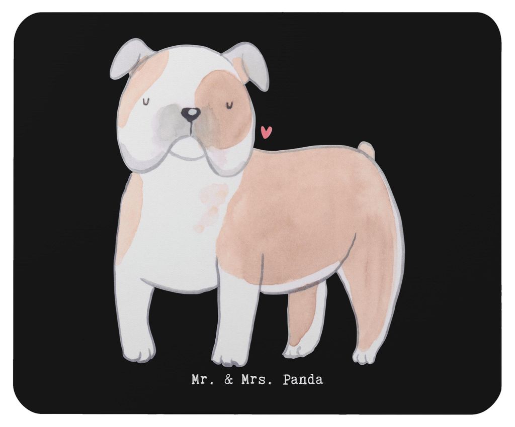 Mr. & Mrs. Panda Mouse Pad Englische Bulldogge Lebensretter - Schwarz - Geschenk, mauspad laptop, mousematte, mausteppich, English Bulldog, Mousepad