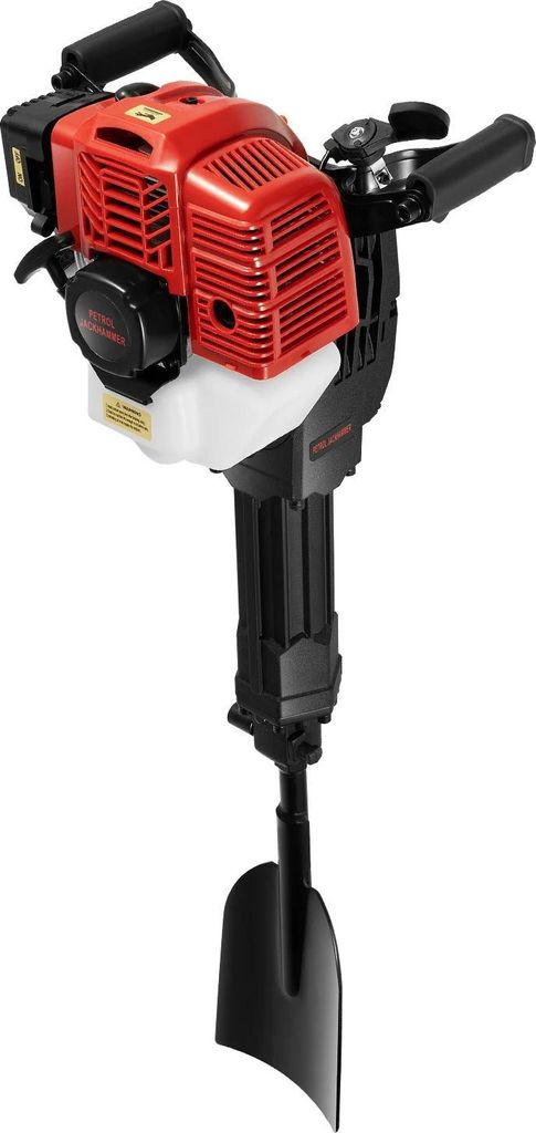 Erdbohrer Pfostenlochbohrer - Benzin 2‐Takt-Motor - 1900 W - 6500 U/min - Ergonomischer Griff - Kraftstoffsparend - Schwarz
