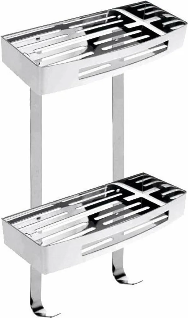 Distributeur de Savon Mural Double en Inox Brillant pour Salle de Bain