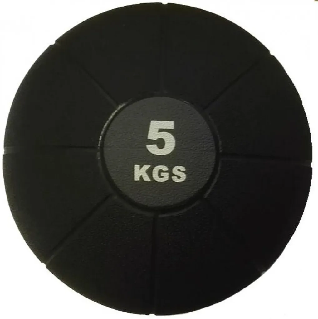 Medicine ball 5 kg en plastique bleu : équipement de fitness et gym