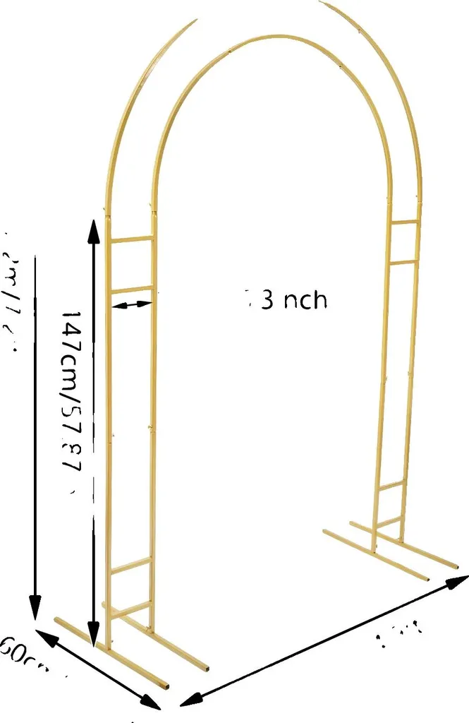 Support d'arrière-plan arche en acier doré Taille L pour décoration