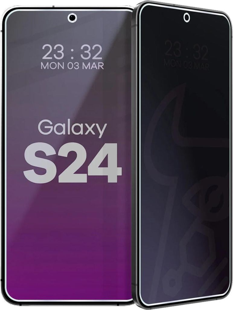 Hybridglas mit Privatschutzfilter für Galaxy S24, Bizon Glass Mule Shadow, Matt