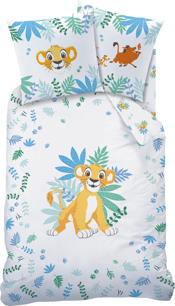 Disney The Lion King Bettbezug, Simba - 140 x 200 cm + 63 x 63 cm - Baumwolle