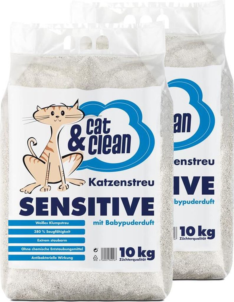 Cat & Clean® Sensitive mit Babypuderduft (20kg) Produktbild 