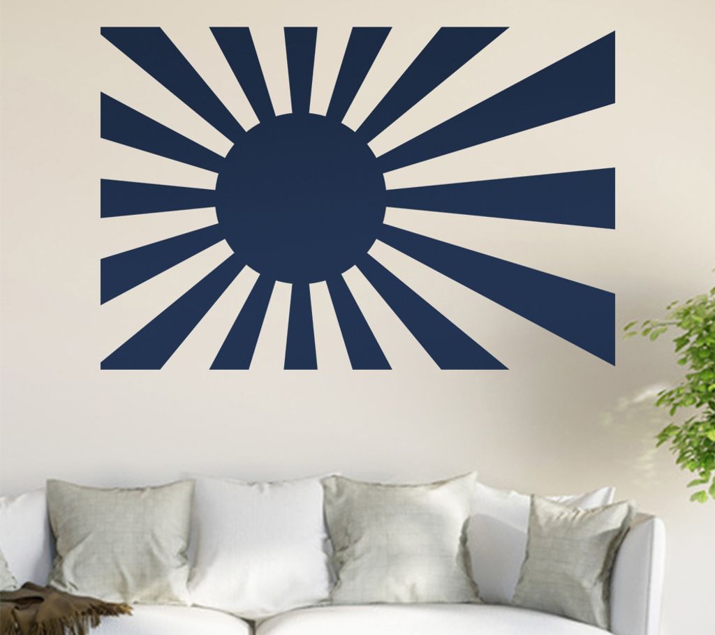 Japan Flagge Wandtattoo in 6 Größen - Wandaufkleber Wall Sticker - Dekoration, Küche, Wohnzimmer, Schlafzimmer, Badezimmer