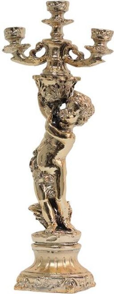 Kerzenständer Skulptur Baby Kerzenleuchter Vergoldet Leuchter Candle Holder Neu