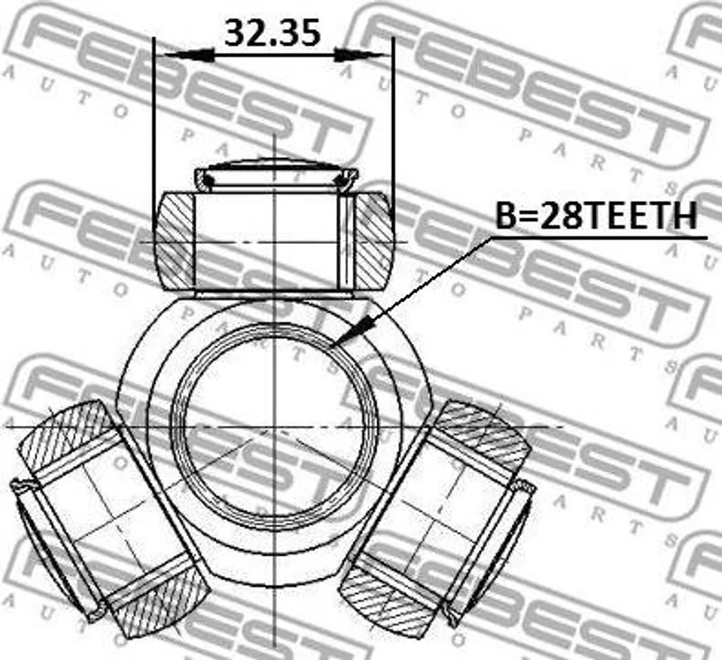 Joint tripode FEBEST 0716-RS415 pour arbre de transmission OE 3960000Q0C