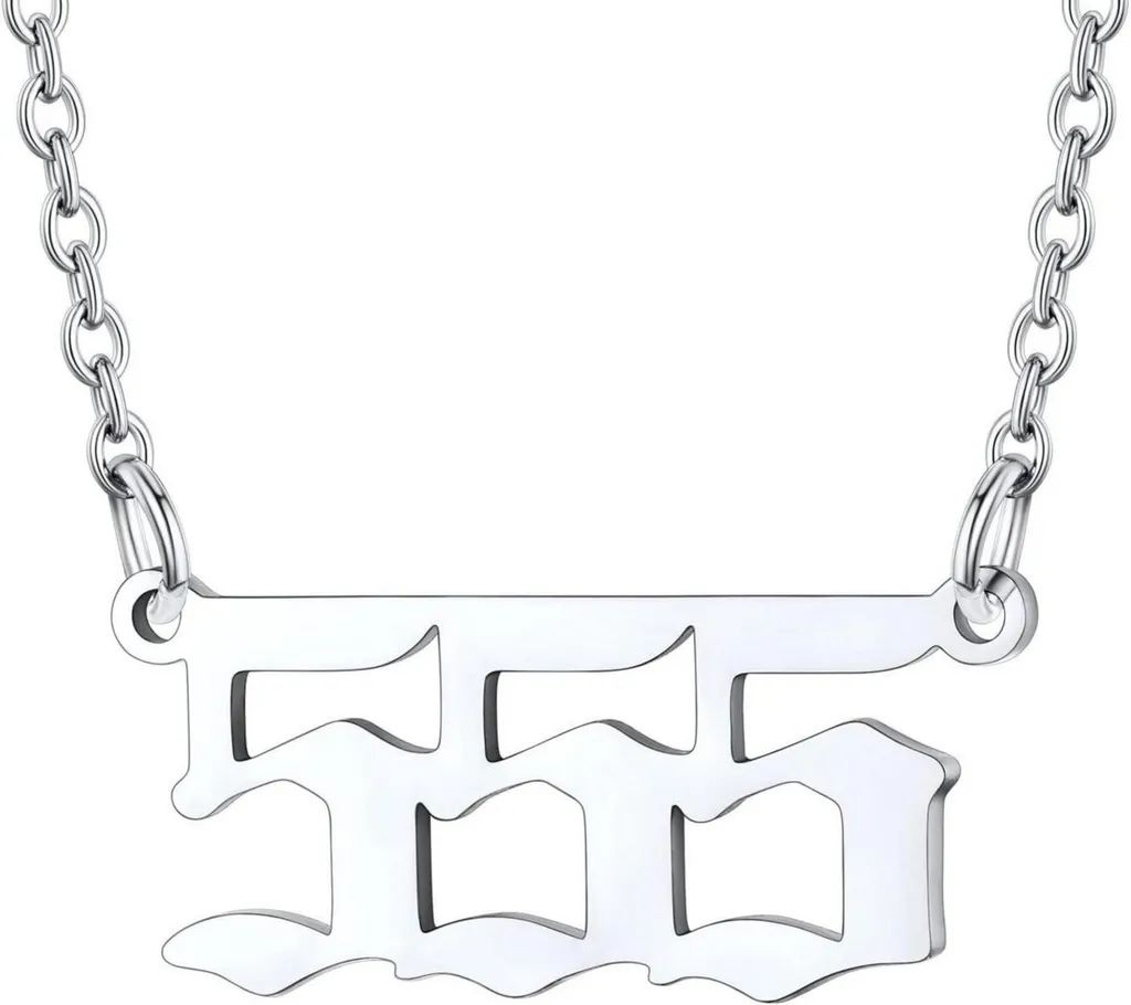 Collier Spirituel 555 Argent en Acier : Bijou Idéal pour Cadeau Femme