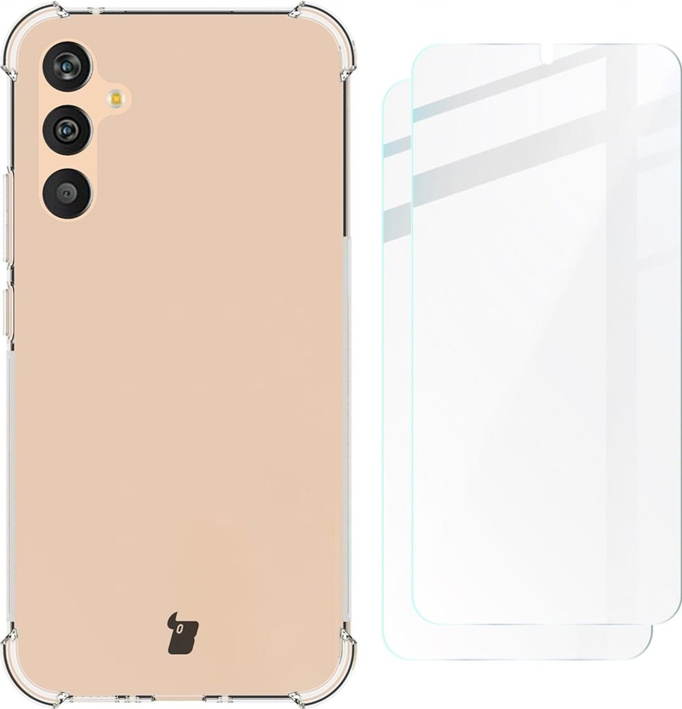 Bizon Case Clear Pack Hülle + 2x Bildschirmglas Samsung Produktbild 