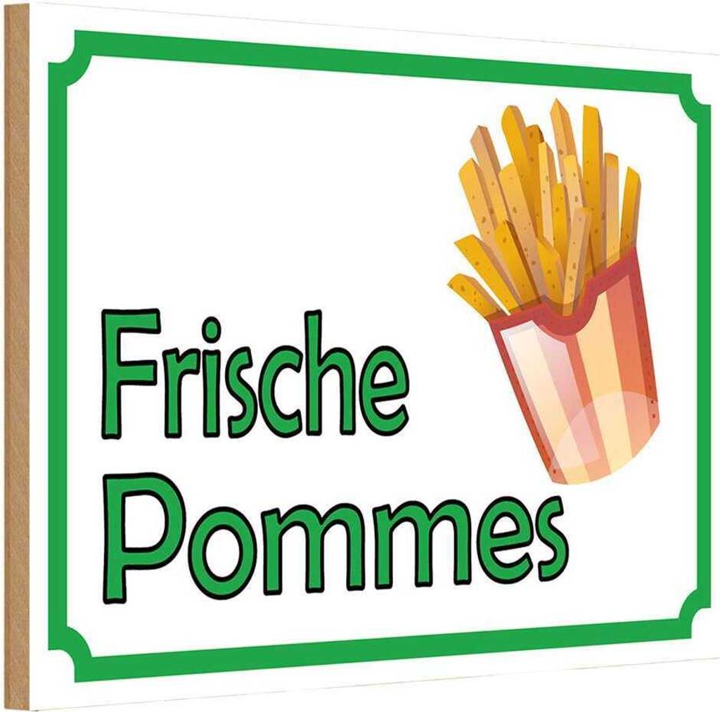 vianmo Holzschild 12x18 cm frische Pommes Restaurant Essen Trinken