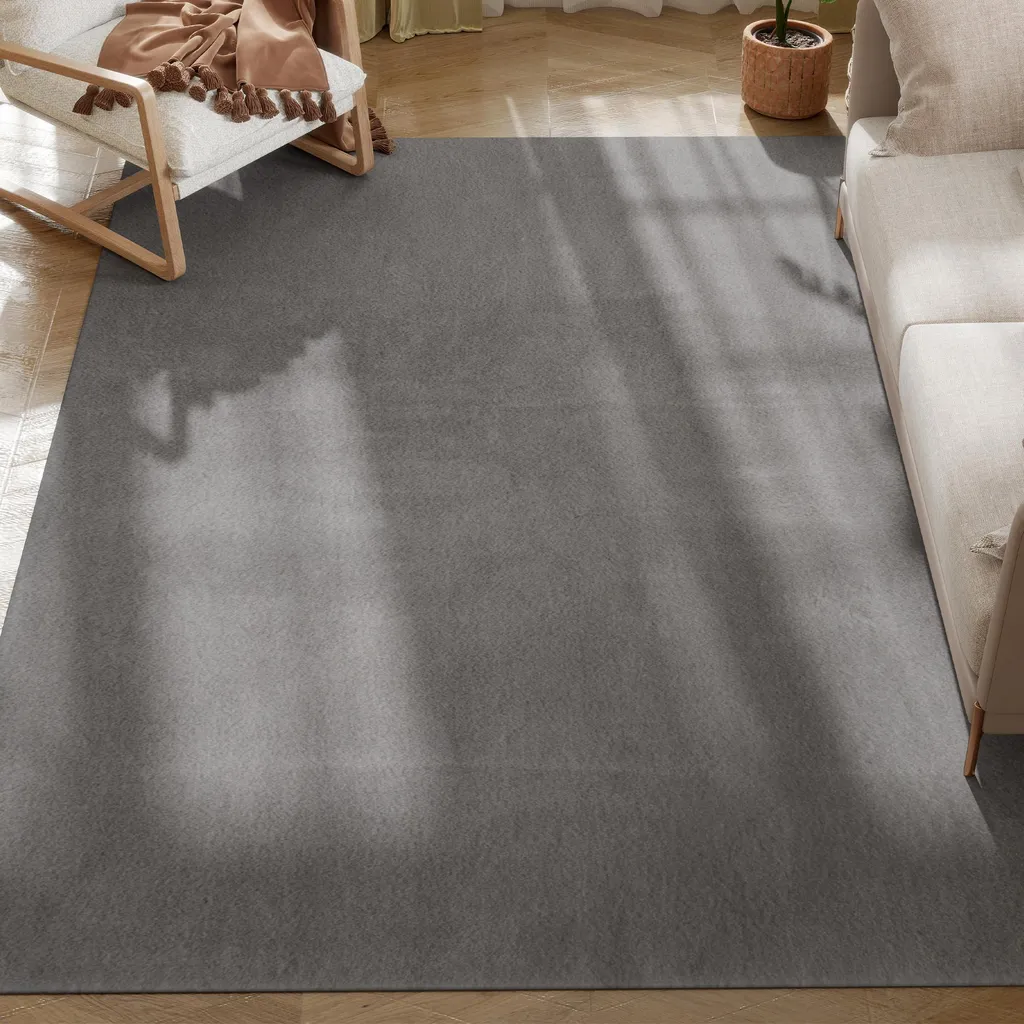 Grand Tapis Shaggy Gris Clair 230 x 160 cm - Poils Longs et Moelleux
