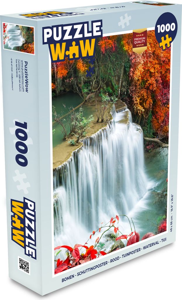 MuchoWow Puzzle 1000 Teile Bäume - Wasserfall - Herbst - Natur - Spielzeug - Alt und Jung - Spiele - Puzzeln