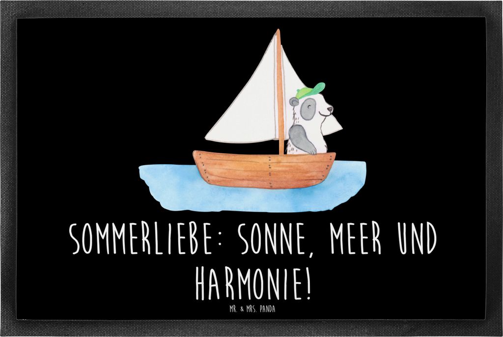 Mr. & Mrs. Panda Schmutzmatte Sommerliebe 60 x 90 cm - Schwarz - Geschenk, Schmutzfangmatte, Sommergefühle, Frühling, Wetter während des Jahres,...