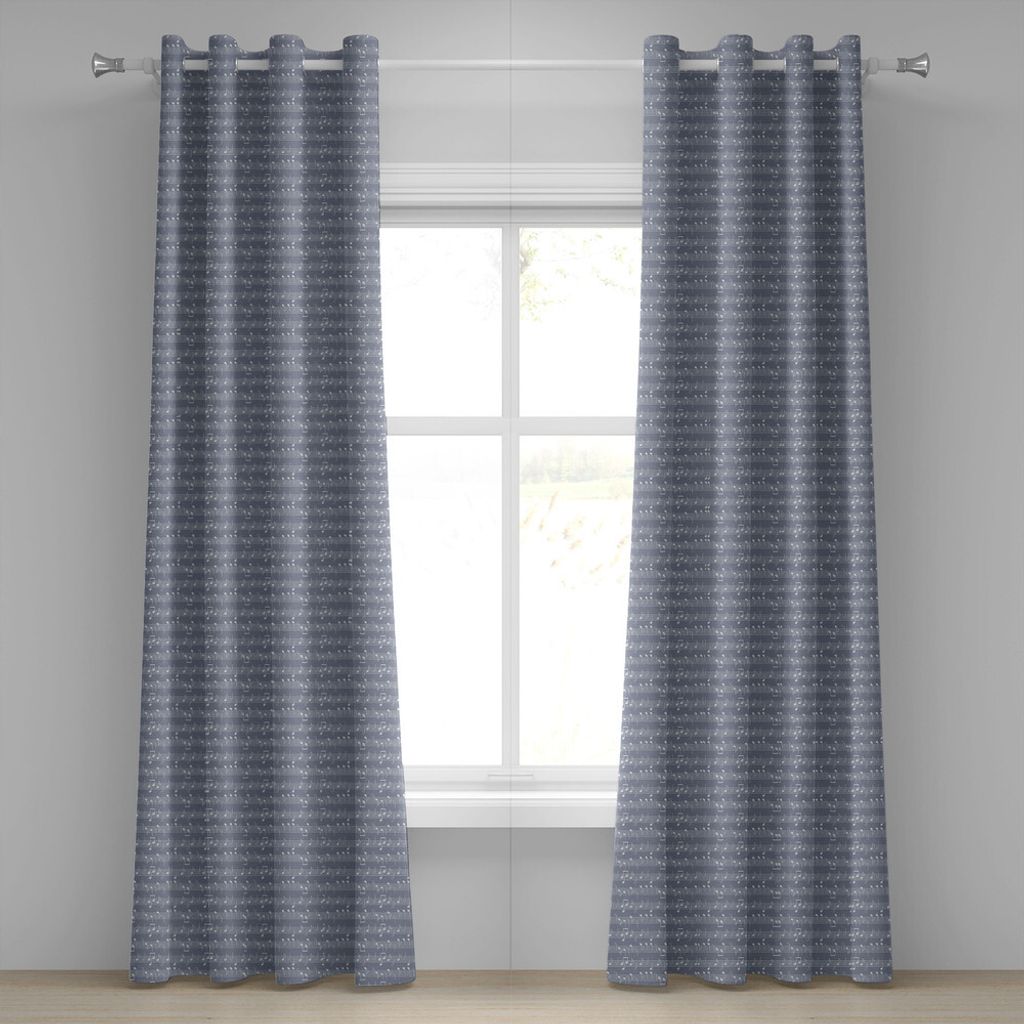 ABAKUHAUS Grau Ösenvorhang, Piano Music Clay Motiv mit verschiedenen Noten Symbole Beats Melody Rhythm Harmony Jazz, Dekorative 2-Panel-Fenstervor...