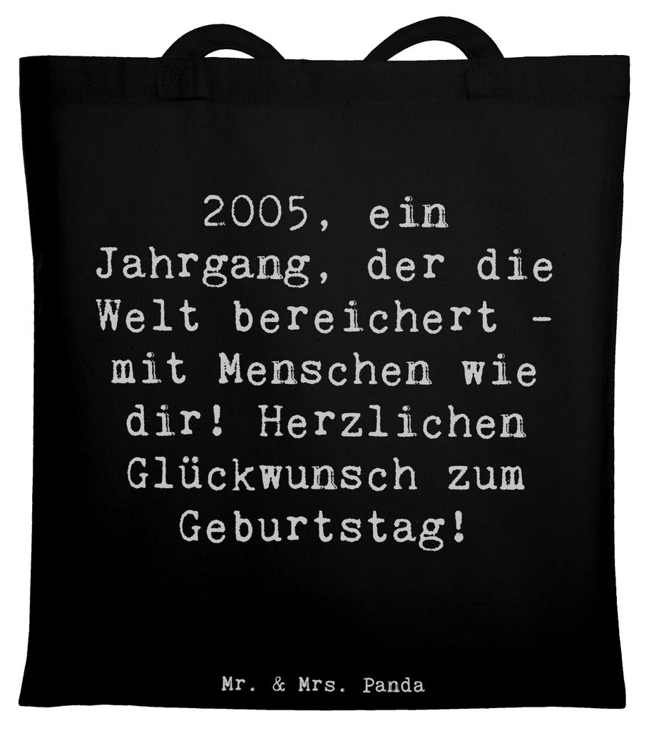 Mr. & Mrs. Panda Beutel Spruch 2005 Geburtstag - Schwarz - Geschenk, Geboren am, Jahr, besondere Generation, Jahrgang, Alter, Tasche, Happy Birthda...