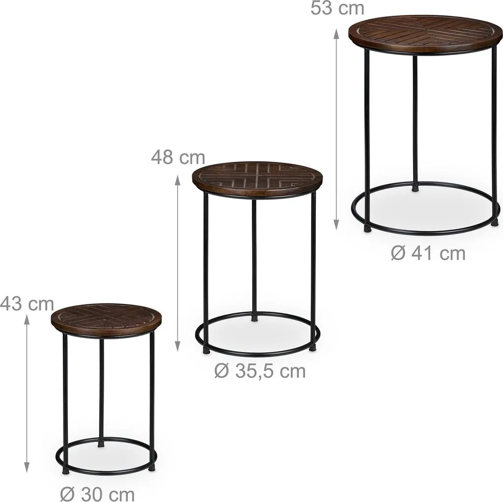 Ensemble de table 3 pièces en bois de manguier massif - Design Artisan - 4