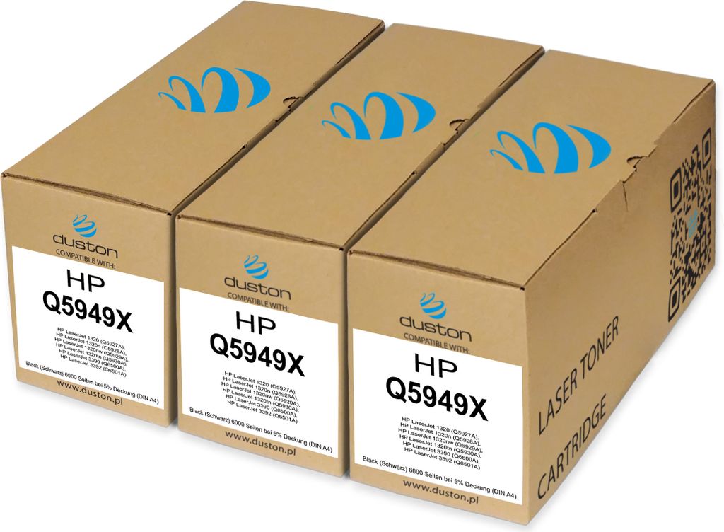 3x Q5949X, 49X Toner Druckertoner Patrone Schwarz kompatibel mit HP Laserjet 1320 1320 N 1320 NW 1320 TN 3390 3392