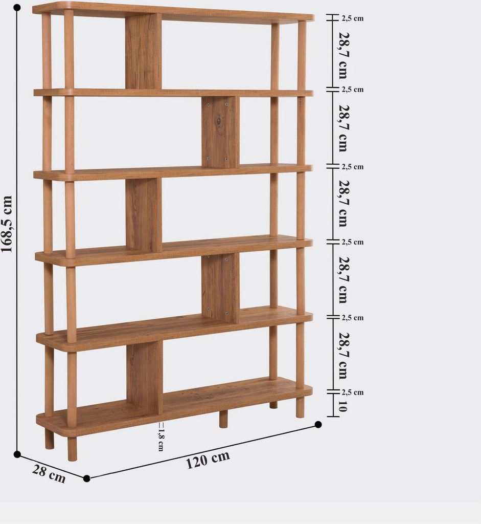 Skye Decor, Meta- Meta DRA, Atlantikkiefer, Bücherregale, Produktbild 5