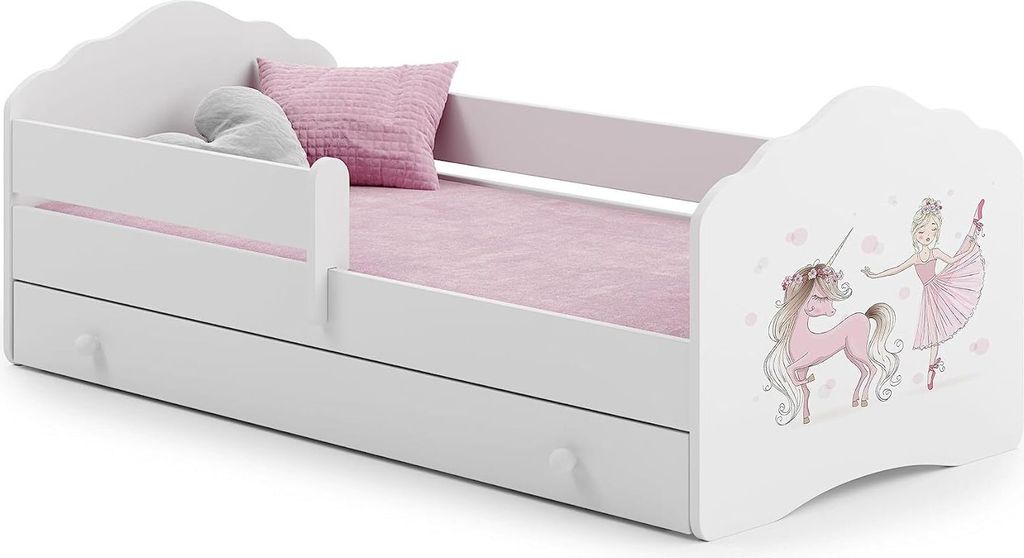 Kinderbett 70x140 | 80x160 cm mit Matratze und Schublade, Produktbild 