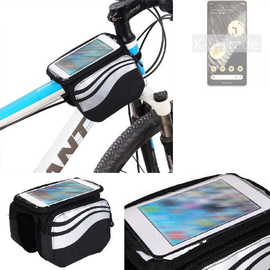 K-S-Trade Rahmentasche Fahrrad-Halterung kompatibel mit Google Pixel 7 Pro Rahmenhalterung Fahrrad Handyhalterung Fahrradtasche Handy Smartphone