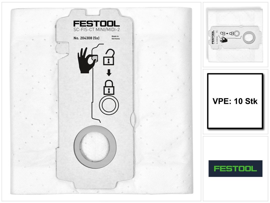 Festool SELFCLEAN Filtersack SC-FIS-CT MINI/MIDI-2/10 ( Produktbild 