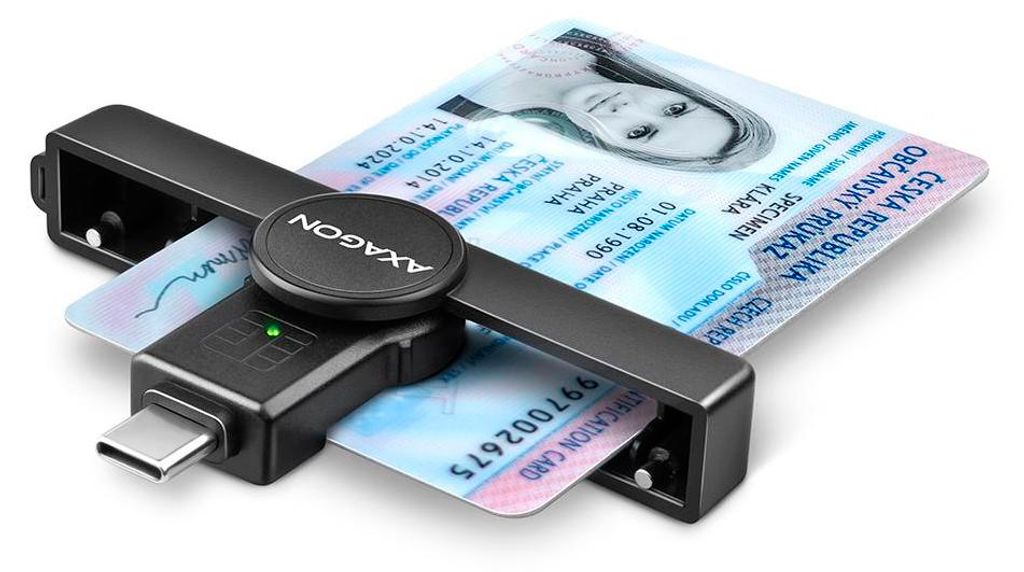 AXAGON Axagon CRE-SMPC USB-C Lecteur de cartes à puce/carte Image du produit 