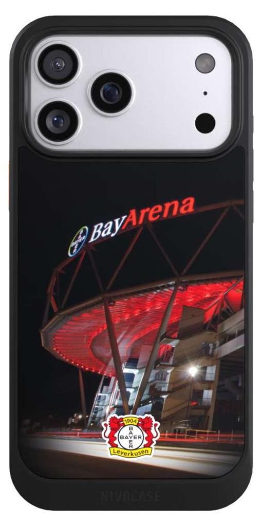 NIVOCASE Hülle für Apple iPhone 17 Pro Max Handyhülle NIVOcore Case Schwarz Bayer 04 Leverkusen Offizielles Lizenzprodukt Stadion