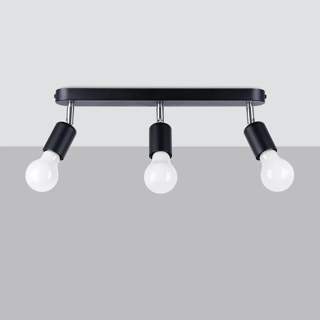 PLAFON SORENO 3 E27 Lampada da soffitto nera LUMILO - 2