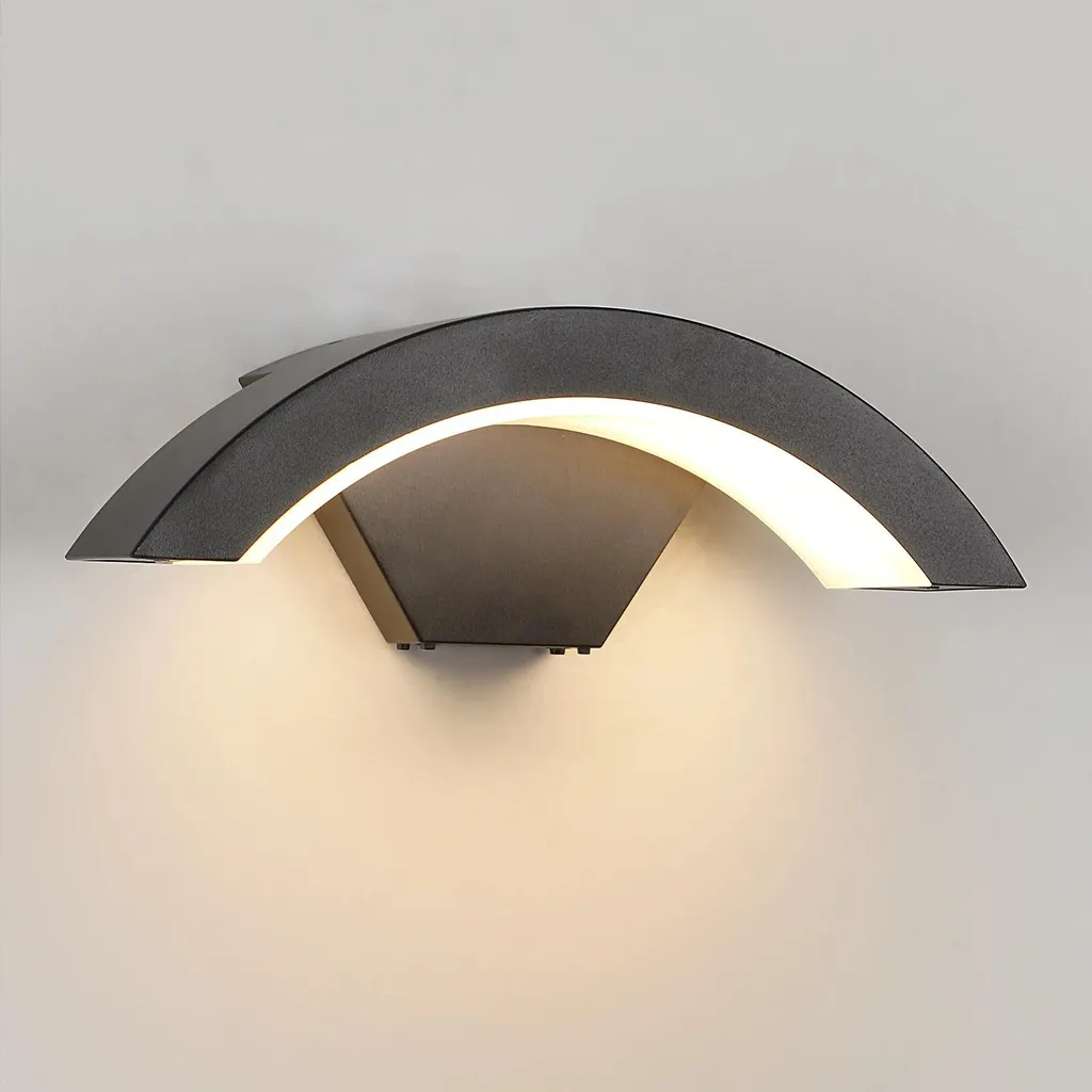Applique murale LED étanche 24W Noir - Résistante humidité 3000K U