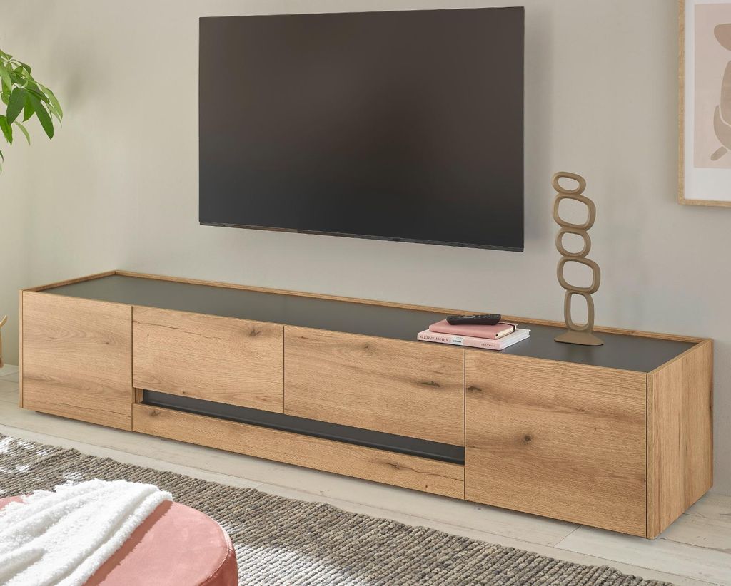 TV-Lowboard "Center" in Evoke Eiche und grau TV Unterteil Produktbild 