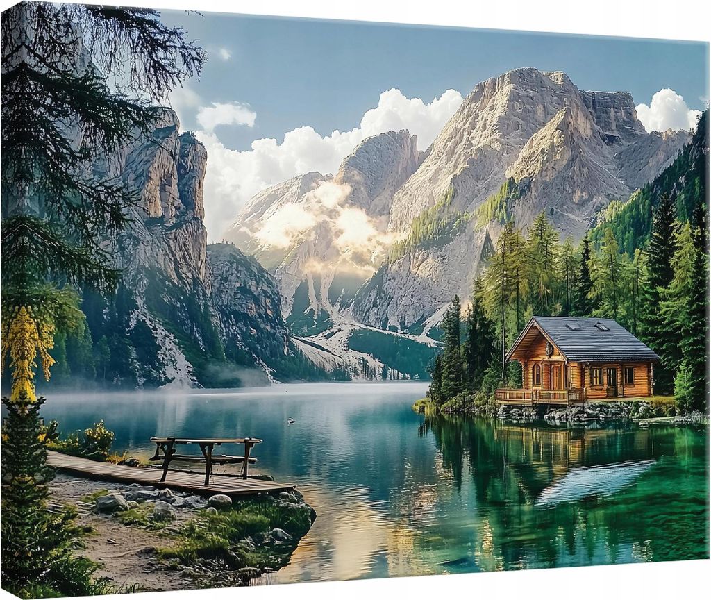 Leinwand Bilder Wandbilder Berge Natur 120x80 cm XXL Modern Leinwandbild Leinwandbilder Wohnzimmer Schlafzimmer