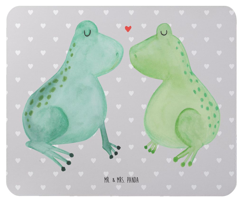 Mr. & Mrs. Panda Mousepad Frosch Liebe - Grau Pastell - Geschenk, Verheiratet, Freundin, mousematte, Pärchen, pc mausunterlage, Hochzeitstag, Maus...