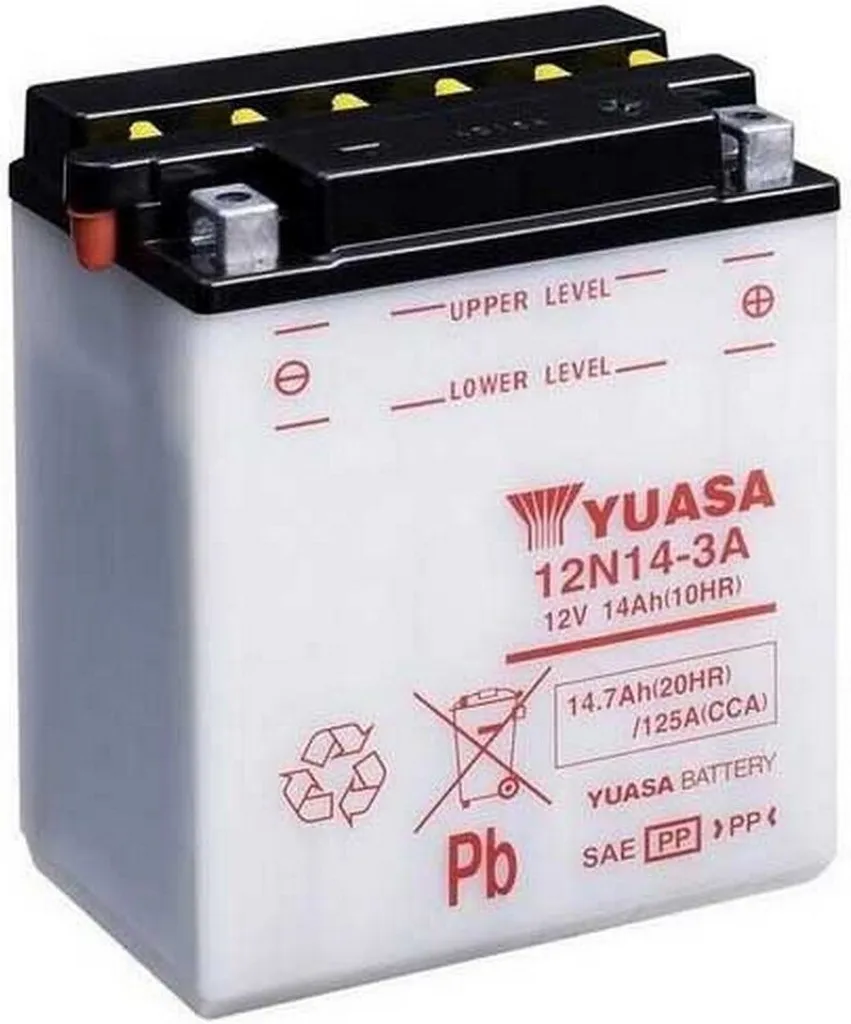Batterie Yuasa YB14-A2 Haute Résistance avec Technologie Plomb-Acide
