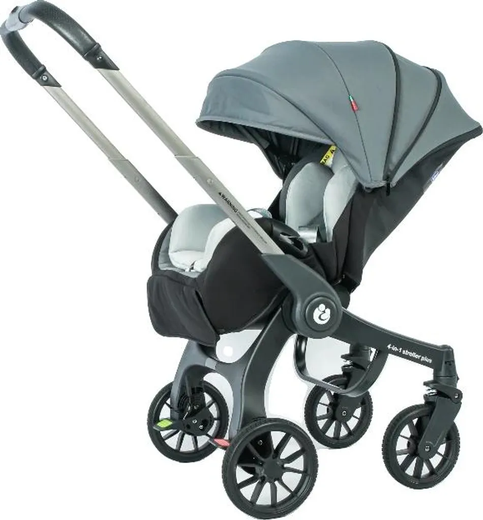 Poussette bébé ultra légère avec structure pliable compacte grise
