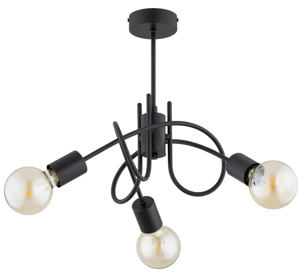 Suspension Design Noire MIKA 3 Bras en Métal Style Industriel Alfa