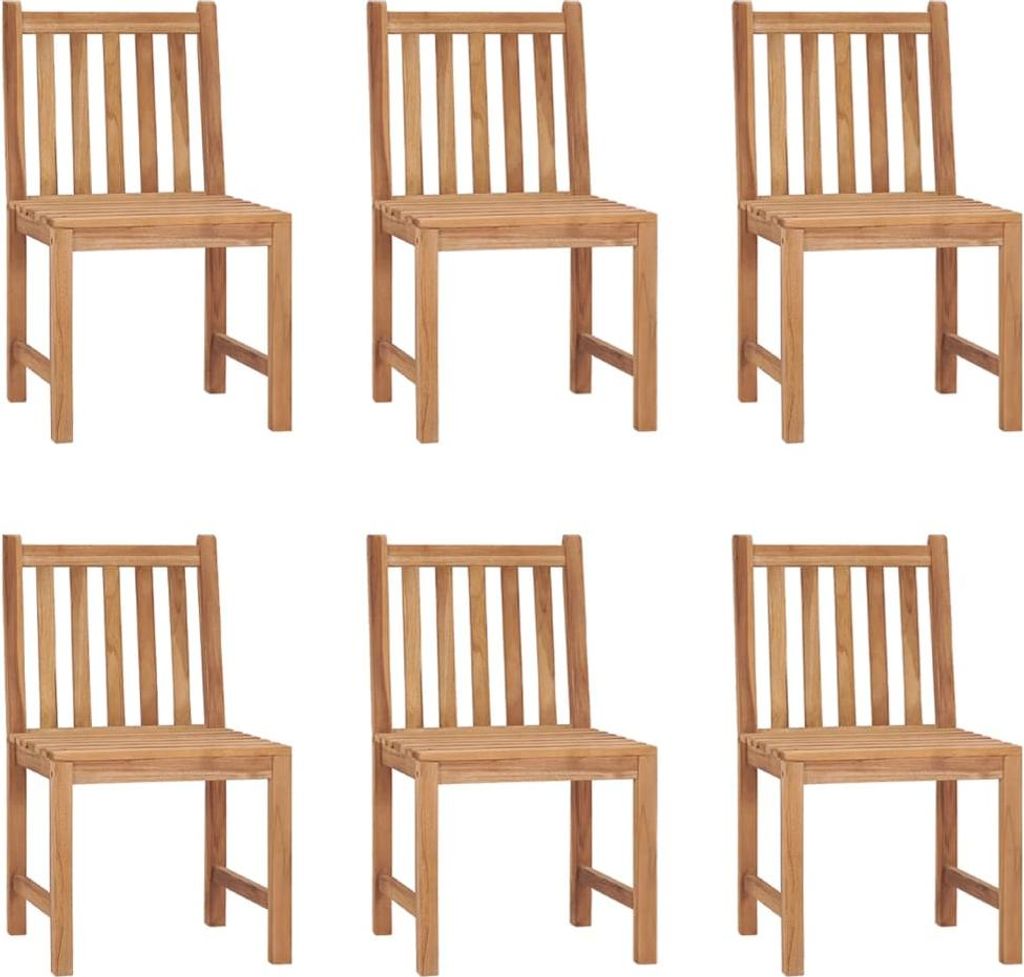 vidaXL Gartenstühle 6 Stk. mit Kissen Massivholz Teak