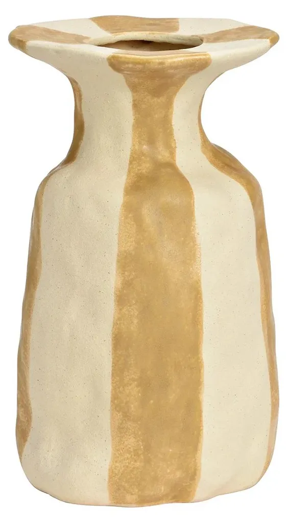 Vase en céramique rayé pour bouquet de fleurs - Déco table et buffet