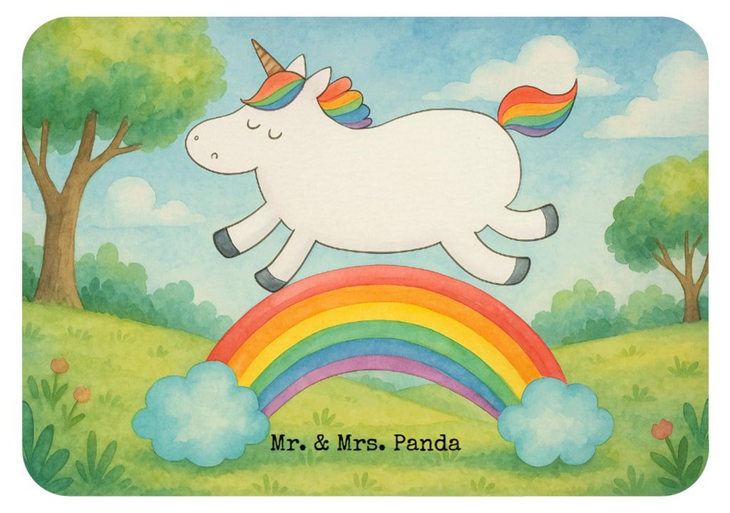 Mr. & Mrs. Panda magnet Einhorn Regenbogen Design - Weiß - Geschenk, Unicorn, Pinnwandmagnet, Einhornpower, holzmagnet, zettelhalter, Erwachsenwer...