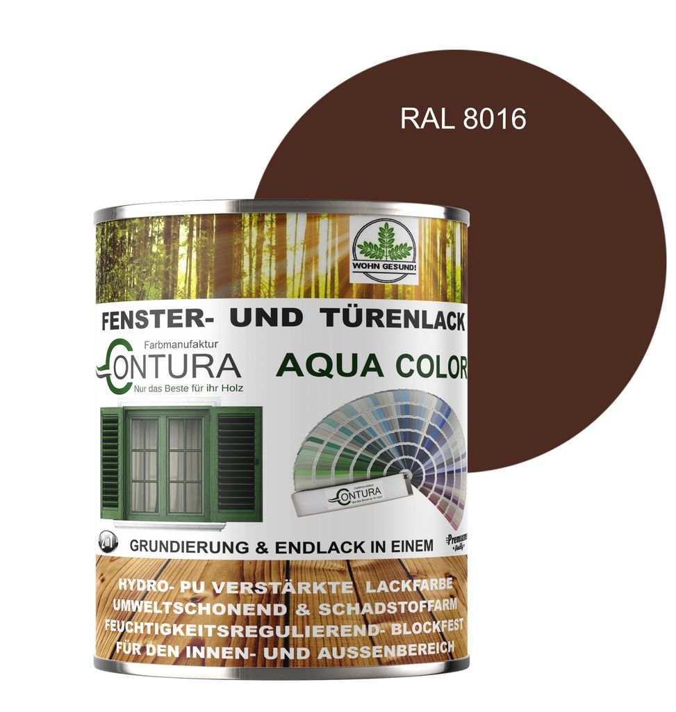 Contura 750ml Fenster und Türenlack Seidenmatt nach RAL Produktbild 