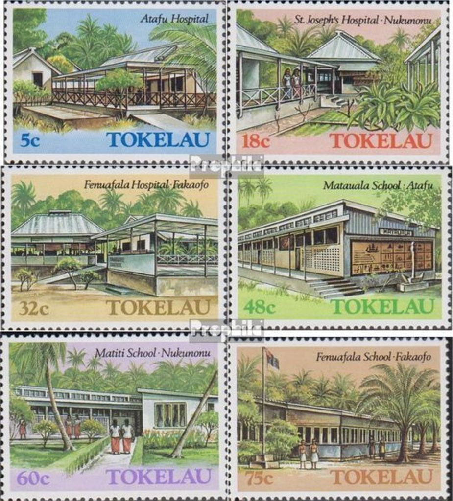 Briefmarken Tokelau 1986 Mi 123-128 (kompl.Ausg.) postfrisch Gebäude