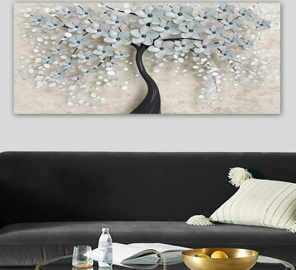 Tableau sur toile pour salon et chambre 50x120cm design multicolore