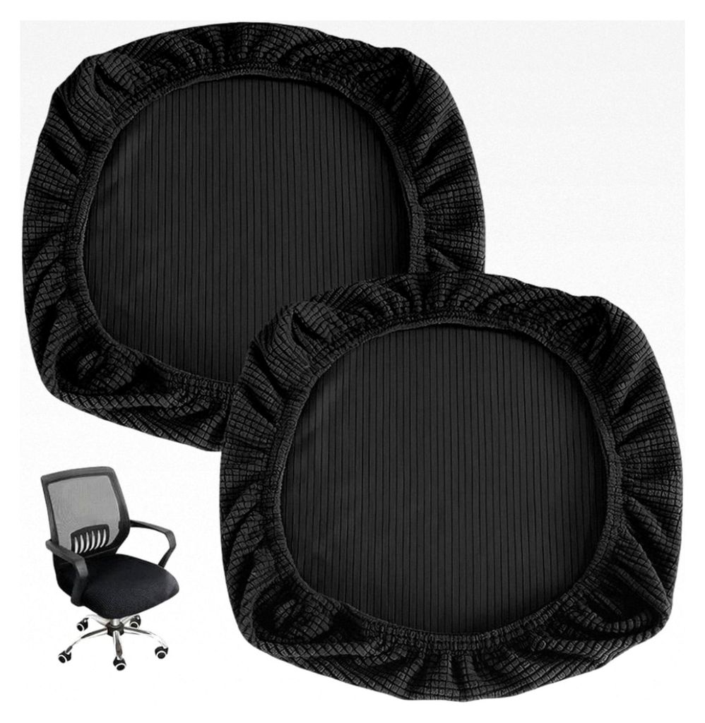2 Stück Sitzbezug für Bürostühle aus Baumwolle, Stuhlüberzug für Sitzfläche, Bezug für Schreibtischstühle, abnehmbarer Stuhlkissenbezug, e...
