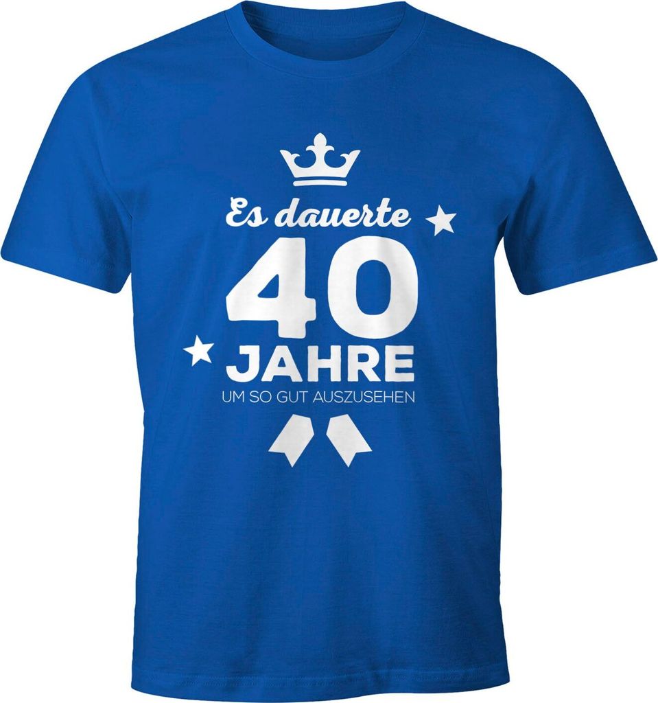 Herren T-Shirt runder Geburtstag Volljährig Es dauerte Jahre um so gut auszusehen 18 20 25 30 40 50 60 70 75 80 Jahre Fun-Shirt Moonworks 40 bla...