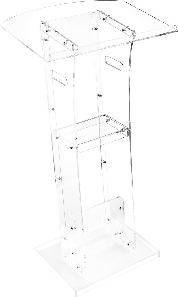 VEVOR Podiumständer Rednerpult (109 cm) aus Acryl, tragbarer Laptop-Schreibtisch mit breiter Lesefläche & Ablagefläche & Buchstopper, bodenstehe...