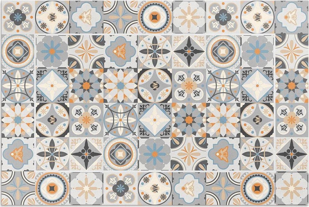 Spanische fliesen pastell mosaik – Vinylteppich – 60x90 cm – Outdoor Teppich – Terrasse – Wetterfest – Modern