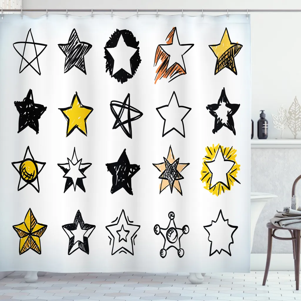 Tenda Doccia ABAKUHAUS 175x220 Giallo Bianco Tessuto Tecnico | Offerta