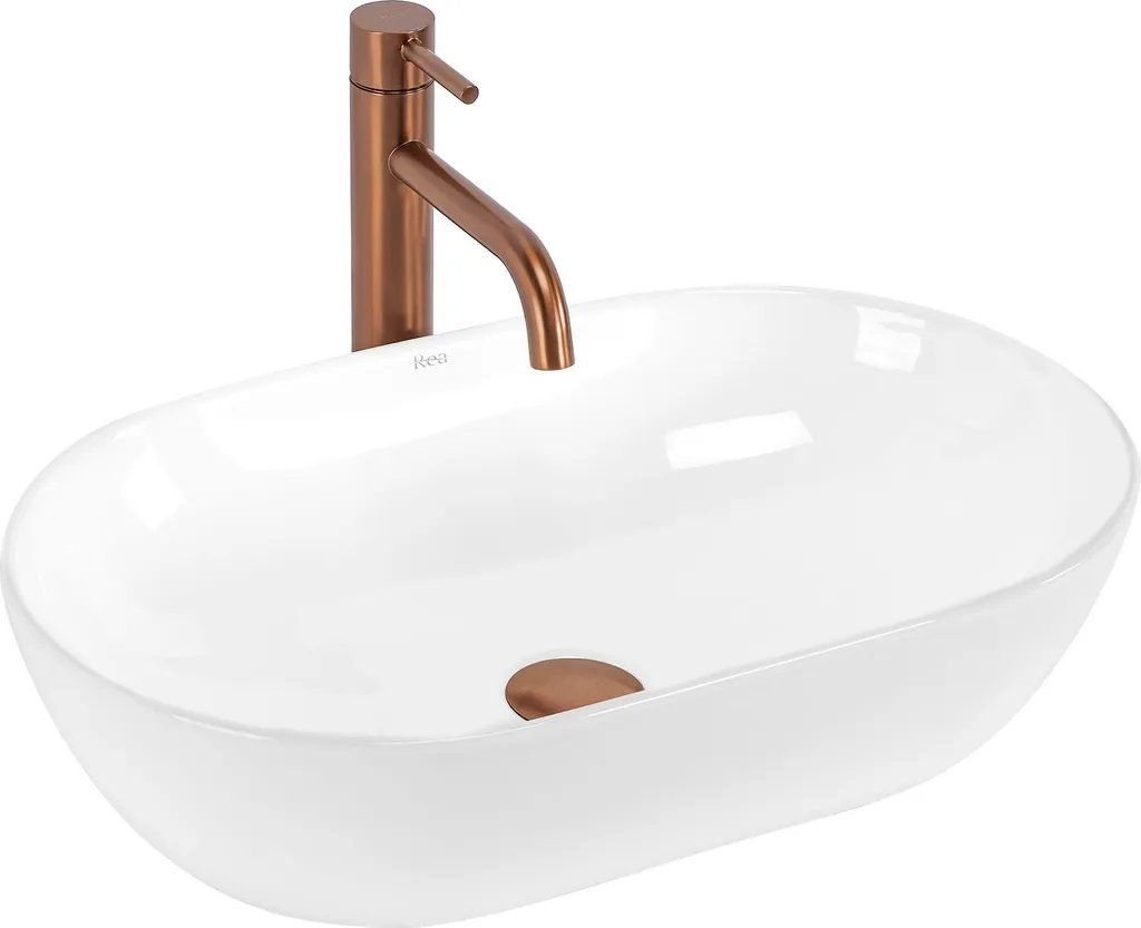 Lavabo Rea Amelia 52 White: Puro Lusso Ovale per il Tuo Bagno